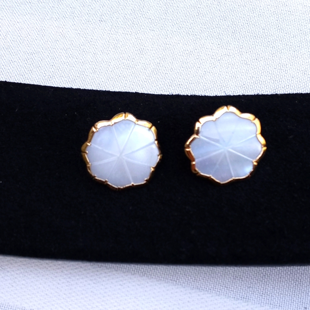 Mother of Pearl Gold Edging Earring